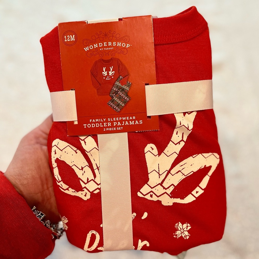 Wondershop Christmas Holiday Reindeer Toddler Pajamas Set NWT 12 Months